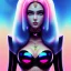 Placeholder: portrait in oil of busty beautiful Blackhaired woman, purpurin, minimal skintight latex pink dress, gradient color, BLUE, PINK, CYAN, neon, insanely detailed, 16k resolution, perfect eyes, cinematic smooth, intricate detail, in the style of Kaare Andrews