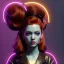 Placeholder: Pretty cyber woman, red hair, sci-fi, rounded face, black, gold, brown, geisha style, simetric, neon style, a lot of led lights, fog, rain, leather coat, vibrant color, highly detailed, art stations, concept art, smooth, unreal engine 5, god rays, ray tracing, RTX, lumen lighting, ultra detail, volumetric lighting, 3d, finely drawn, high definition, high resolution.