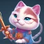 Placeholder: 2d Texture,face of a cute cartoon cat