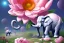 Placeholder: big flower blossom and elephant