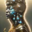 Placeholder: ssango fantasy, fantasy magic, intricate, sharp focus, illustration, highly detailed, digital painting, concept art, matte, artgerm and paul lewin and kehinde wiley, masterpiece silver elephant head bronze Asian African girl nice breast Afo hair turquoise sun rain waves