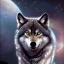 Placeholder: A Wolf, sitting on caiptains chair at the bridge of a spaceship, similar to picard in star trek, full scene