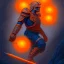 Placeholder: a warrior shaped like an orange fruit in full navy blue and orange battle armor, a highly detailed illustration, background of Inka jungle, realistic render, 8 k, micro detail, intricate, elegant, centered, digital painting, Artstation, smooth, sharp focus, illustration, artgerm, tomasz alen kopera, peter mohrbacher, donato giancola, joseph christian leyendecker, wlop, boris vallejo