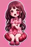 Placeholder: Sticker Kawaii Anime girl crushed inside really darkred fleshy stomach filled with digestive juices, sit pose, fullbody, serius, tears, Junji Ito style, pink tones, pastel tetradic colors, 3D vector art, isometric style, retro aesthetic,high detailed, 4k resolution, digital paiting, cute, art, no background 3d pixar disney the cinematic FKAA, TXAA, and RTX graphics technology employed for stunning detail.