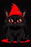 Placeholder: Black animated cat with a Christmas hat on pfp
