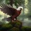 Placeholder: eagle full body lake and forest backround