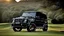 Placeholder: A sleek (((g wagon))) Fully slammed tuned luxurious, matte color blackest black hole, cutting through a (sunny, open countryside) backdrop