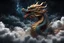 Placeholder: Depth of Field, Majestic Chinese Dragon Rising from Clouds on Black Starry Sky Background 4K 3D High Resolution High Stereoscopic Perception High Detail High Quality Concept Art Abstraction 8K Fantasy Beautiful Elegant Intricate Colorful Focused