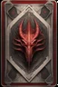 Placeholder: sacred geometry framed playing card, red dragon fire boss card in the style of Giger and fallout 4 ,,bokeh like f/0.8, tilt-shift lens 8k, high detail, smooth render, down-light, unreal engine