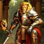 Placeholder: 90's fantasy tcg art male knight with lion armor