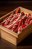 Placeholder: christmas candy canes in a box