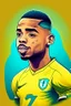 Placeholder: Gabriel Jesus Brazilian football player ,cartoon d