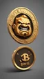 Placeholder: a smooth 3d game graphics golden coin with a print of Abobo