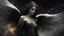 Placeholder: Dark and ethereal, the angel's black wings spread. Each wing carried with it an ancient story, a deep secret that hid in the shadows. cinematic detailed mysterious sharp focus high contrast dramatic volumetric lighting, :: mysterious and dark esoteric atmosphere :: digital matte painting by Jeremy Mann + Carne Griffiths + Leonid Afremov,, dramatic shading, detailed face