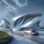 Placeholder: Museo Zaha Hadid inspirado en una hormiga, gente, parqueaderos externos