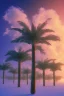 Placeholder: 1980's vaporwave aesthetic palm trees in Christmas winter