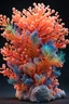 Placeholder: 3D rendering of Expressively detailed and intricate of a hyperrealistic “organic figurine”: shinning coral crystal, molecules, glossy skin, neon rainbow, side view, scientific, single object, black background, cosmic fractals, octane render, 8k post-production, dendritic, artstation: award-winning: professional portrait: atmospheric: commanding: fantastical: clarity: 16k: ultra quality: striking: brilliance: stunning colors: amazing depth