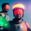 Placeholder: portrait, eternal samurai fusion space suit, floating in space, sun burning bright in background, neon light, 8k, 3d, blender