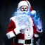 Placeholder: All Black Santa, ghost, wearing high tech mask, white smoke, dark, rage, high definition, ultra 8 k, volumetric lighting, blue fire, fog red rain