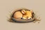 Placeholder: cute little cartoon style dormouse asleep