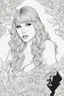 Placeholder: coloring pages of taylor swift for adults, Designs Black and white, No Shading