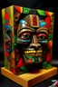 Placeholder: tiki tribal funk, assemblage art, cubo futurism, in the style of Alecander Jansson, Harvey Dunn, Victor Moscoso, mirrored seed, Wilfredo Lam, very detailed
