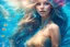 Placeholder: pretty mermaid, sweet , blond long hair, underwater turquoise color, rays of ligth and a lot sparks of light, good definition 8k