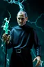 Placeholder: Action figure of Steve Jobs an electric necromancer