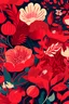 Placeholder: illustration featuring RED color palettes in floral patterns