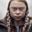 Placeholder: portrait of Greta Thunberg dramatic lighting, volumetric lighting, hyperrealisme, 8k, high quality, lot of details, fit within portrait