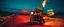 Placeholder: The kebab man driving fast on his holy motorcycle, fire from the exhaust, holy widescreen picture, holy empty road on the holy country at night, comic style, no helmet and he have a long holy black beard, neon kebab signs along the road, jesus stand at his market stand selling holy kebabs