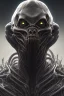 Placeholder: evil predator, alien, brutal face, tron, head, bitcoin eyes, 8k, finely detailed, dark light, photo realistic, hr giger, cyberpunk