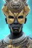 Placeholder: black male African Egyptian alien, cracks in the voodoo head, wicked, diamond eyes, crown, blood, 8k, finely detailed, photo realistic, leopard robe turquoise skull head gold dragon space alien rain skeleton gold teeth silver crown silver space suit spaceships