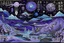 Placeholder: A purple outer space with ghosts of illusion designed in native American petroglyphs painted by Utagawa Hiroshige