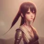 Placeholder: Anime girl cute neck head portrait, warrior costume, village, meditation, 8k quality