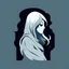 Placeholder: sticker, girl, ghost, banshee, minimalism