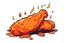 Placeholder: illustration of spicy chicken wing, stickers