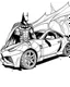 Placeholder: real massive batman attact to a car, coloring page, full body (((((white background))))), only use an outline., real style, line art, white, clean line art, white background, Sketch style.