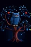 Placeholder: Tree with owl strawberry night blue