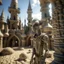 Placeholder: alien elf in castle in the desert, photo-realistic, shot on Hasselblad h6d-400c, zeiss prime lens, bokeh like f/0.8, tilt-shift lens 8k, high detail, smooth render, down-light, unreal engine, downlight