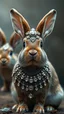 Placeholder: Rabbits wearing extremely detailed diamons and jewellery all over