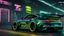 Placeholder: Porsche 991 ultimate tuning Mansory Cyberpunk 2077 neon Style Rear View, Super Detailed, desktop wallpaper, 4K