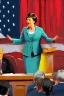 Placeholder: This lady having a presidential speech paiting