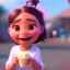 Placeholder: cute, adorable, smiling girl eating ice cream, candies flying all around her, Pixar, disney, cinema lighting, gaming, 8k, magic, love --q 1 --v 4