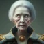 Placeholder: old lady character, ominous, waist up portrait, intricate, oil on canvas, masterpiece, expert, insanely detailed, 4k resolution, retroanime style, cute big circular reflective eyes, cinematic smooth, intricate detail , soft smooth lighting, soft pastel colors, painted Renaissance style