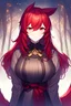 Placeholder: wolf girl looking at camera red hair