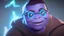 Placeholder: A black Ninja Turtle with blue glasses, a blue shell, and glowing fists in outer space