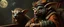 Placeholder: gremlin dog bison badger star ship captain in the style of Rembrandt