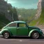 Placeholder: An old green VW Beetle, driving towards an Austrian castle, 8k, HD, cinematography, photorealistic, Cinematic, Color Grading, Ultra-Wide Angle, Depth of Field, hyper-detailed, beautifully color-coded, intricate details, beautifully color graded, Cinematic, Color Grading, Editorial Photography, Depth of Field, DOF, Tilt Blur, White Balance, 32k, Super-Resolution, Megapixel, ProPhoto RGB, VR, Halfrear Lighting, Backlight, Natural Lighti