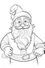 Placeholder: coloring page for kids, santa, cartoon style, thick outline, low details, no shading, no color